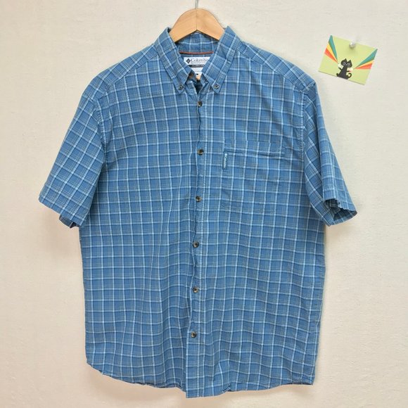 Men’s Columbia Short Sleeve Plaid Button-Down - Picture 2 of 9